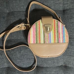 JUSTFAB Mixed Material Crossbody Canteen Purse